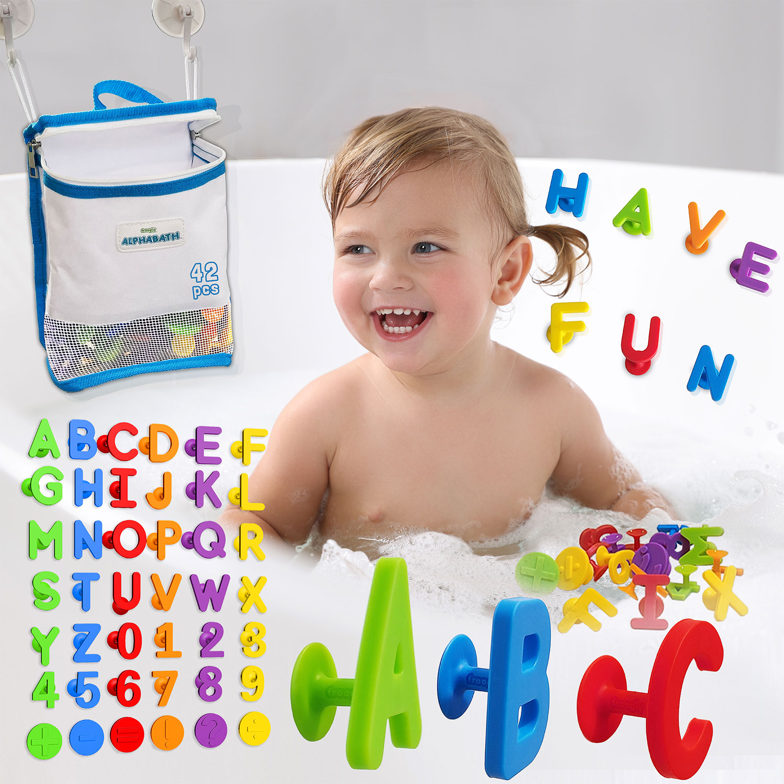 ALPHABATH - 42 pcs alphabet, numbers and signs - Educational Set