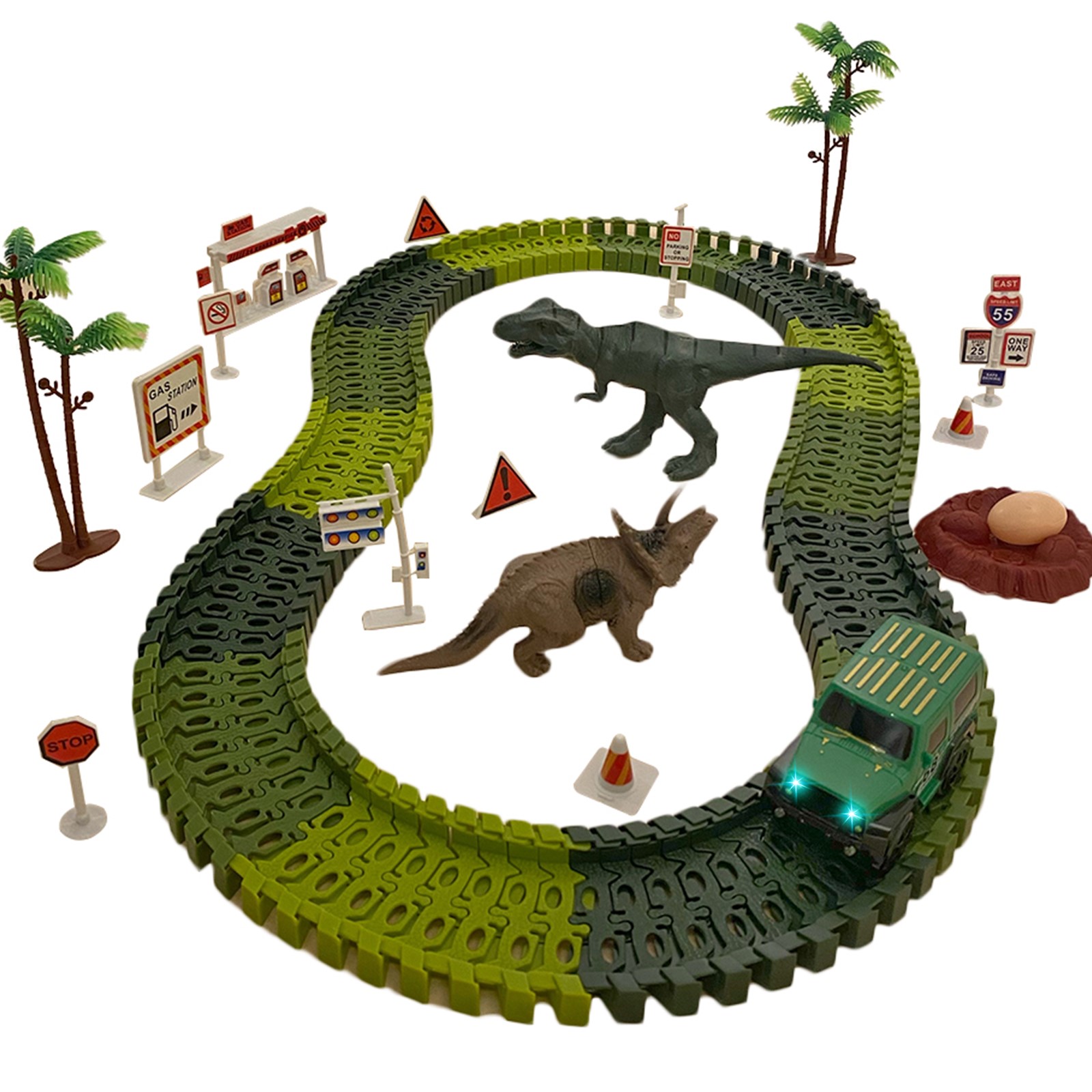 dinosaur car track