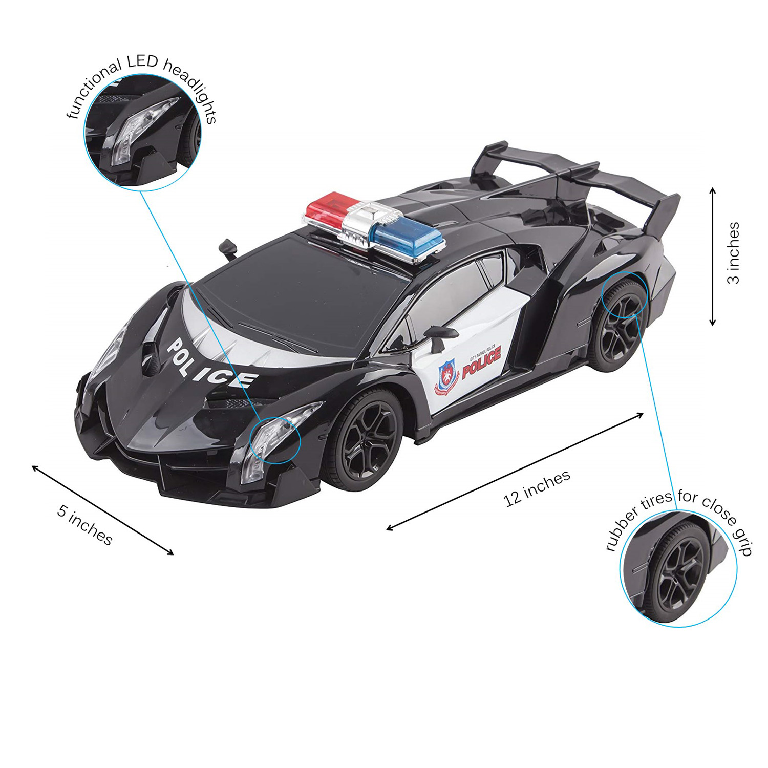 Shop Police 1:16 Car Toy with Lights Online
