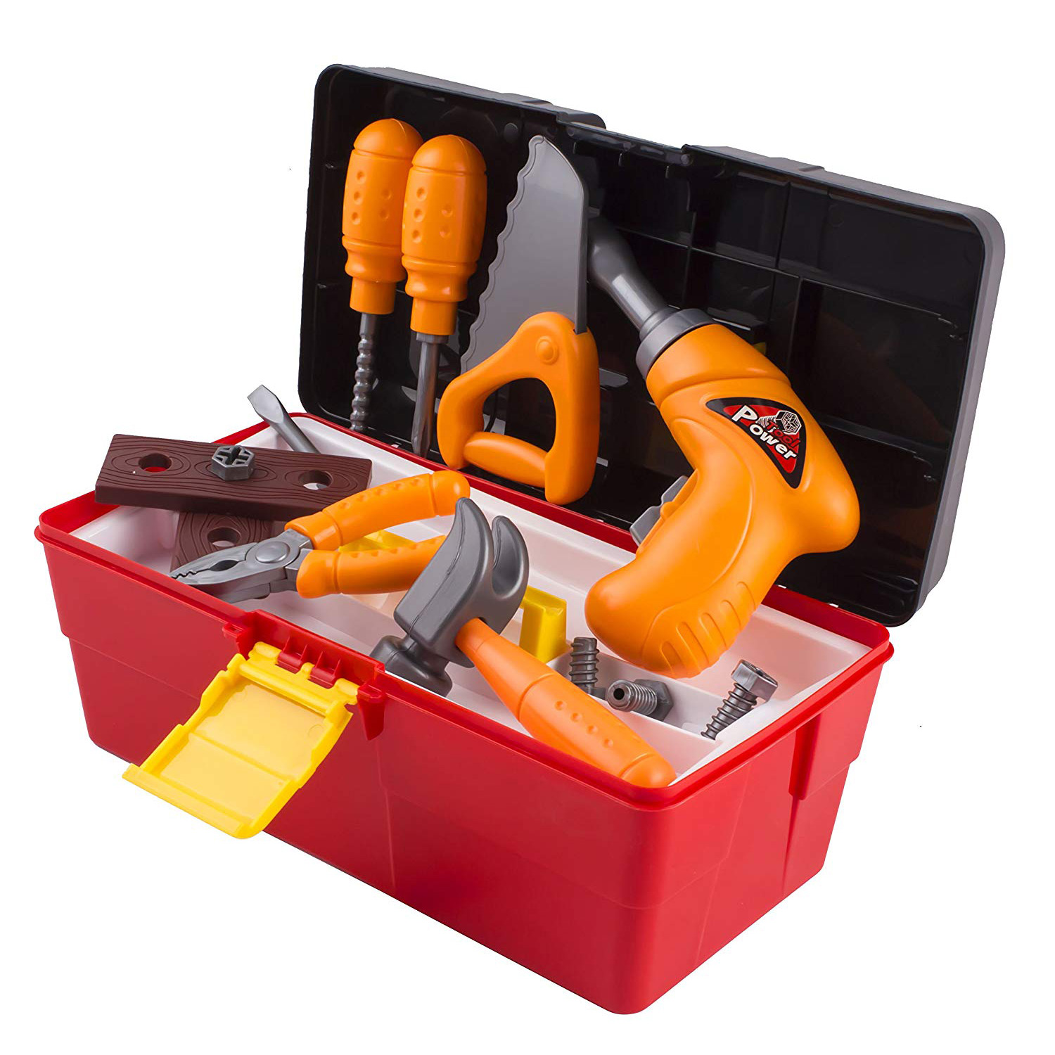 44 Piece Toy Tool Set With Construction Kit Accessories Portable Realistic Tools  Box Including Electric Drill Hammer Wrench Screwdriver F1 Car Perfect For  Boys Children's Educational STEM Pretend Play, Toyz-X