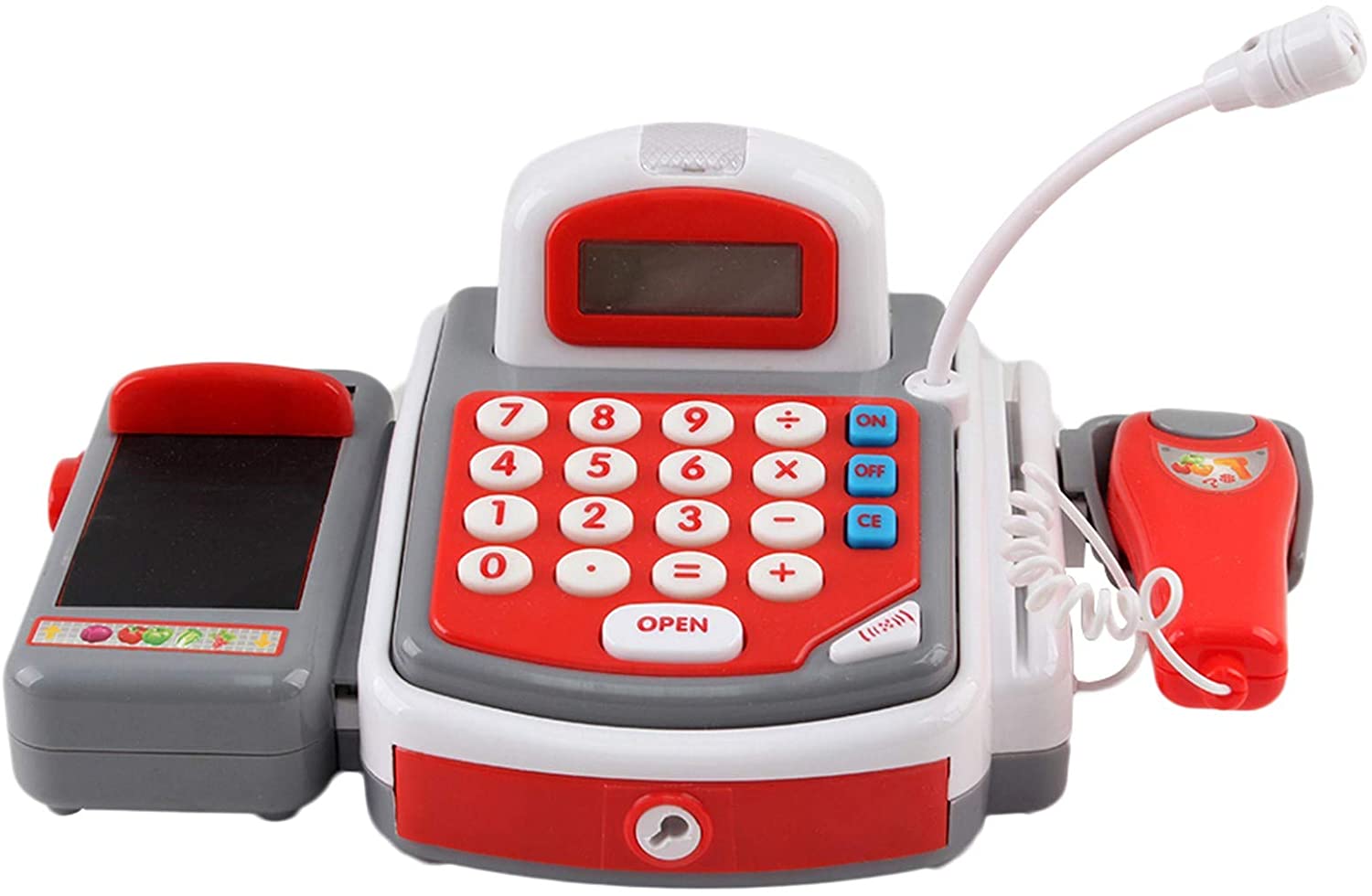 Kids Electronic Cash Register Toy Till Working Scan Microphone Shopping Basket K 