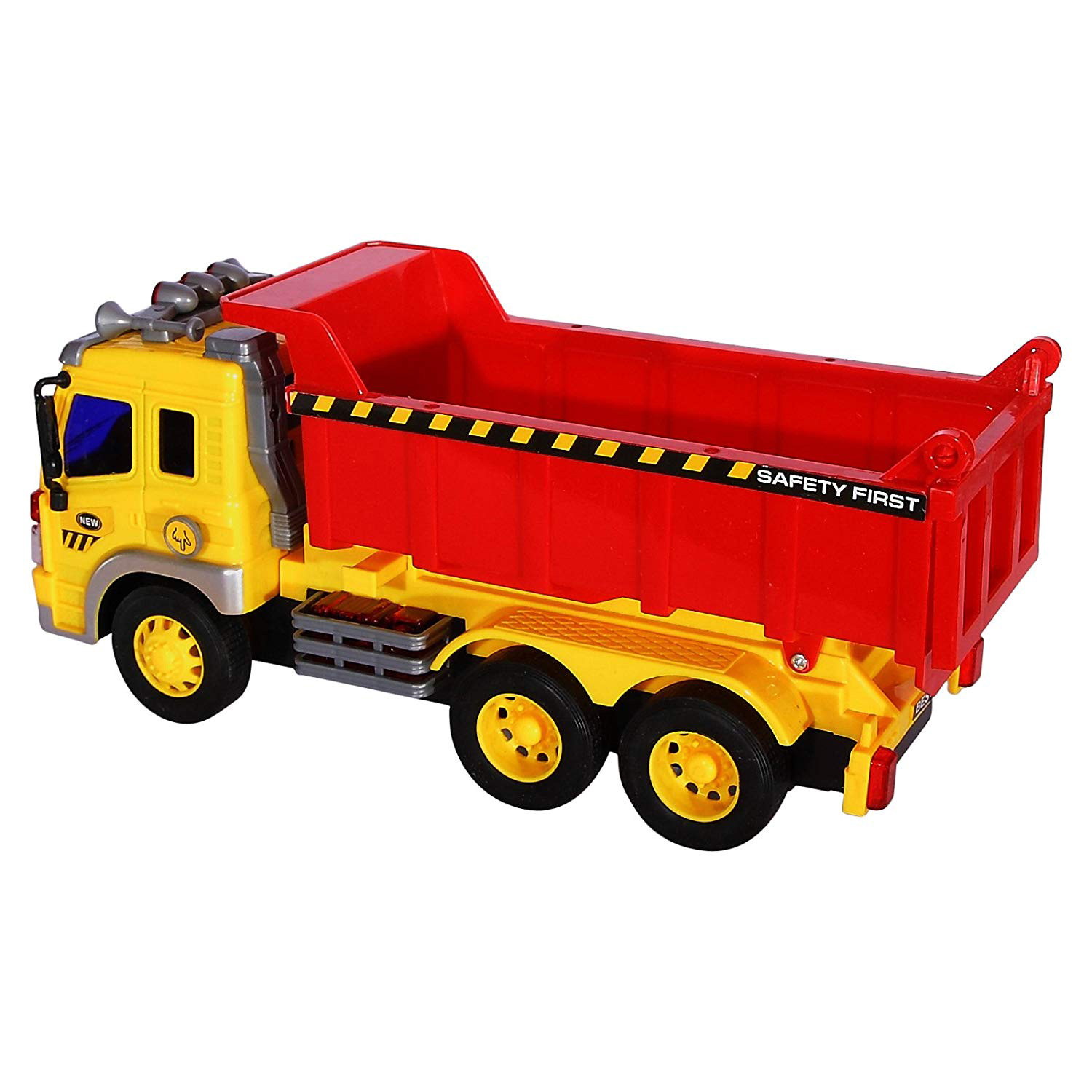 Battery Included Friction Powered Dump Truck Toy with Lights and Sound for Kids Construction Toy by Vokodo 