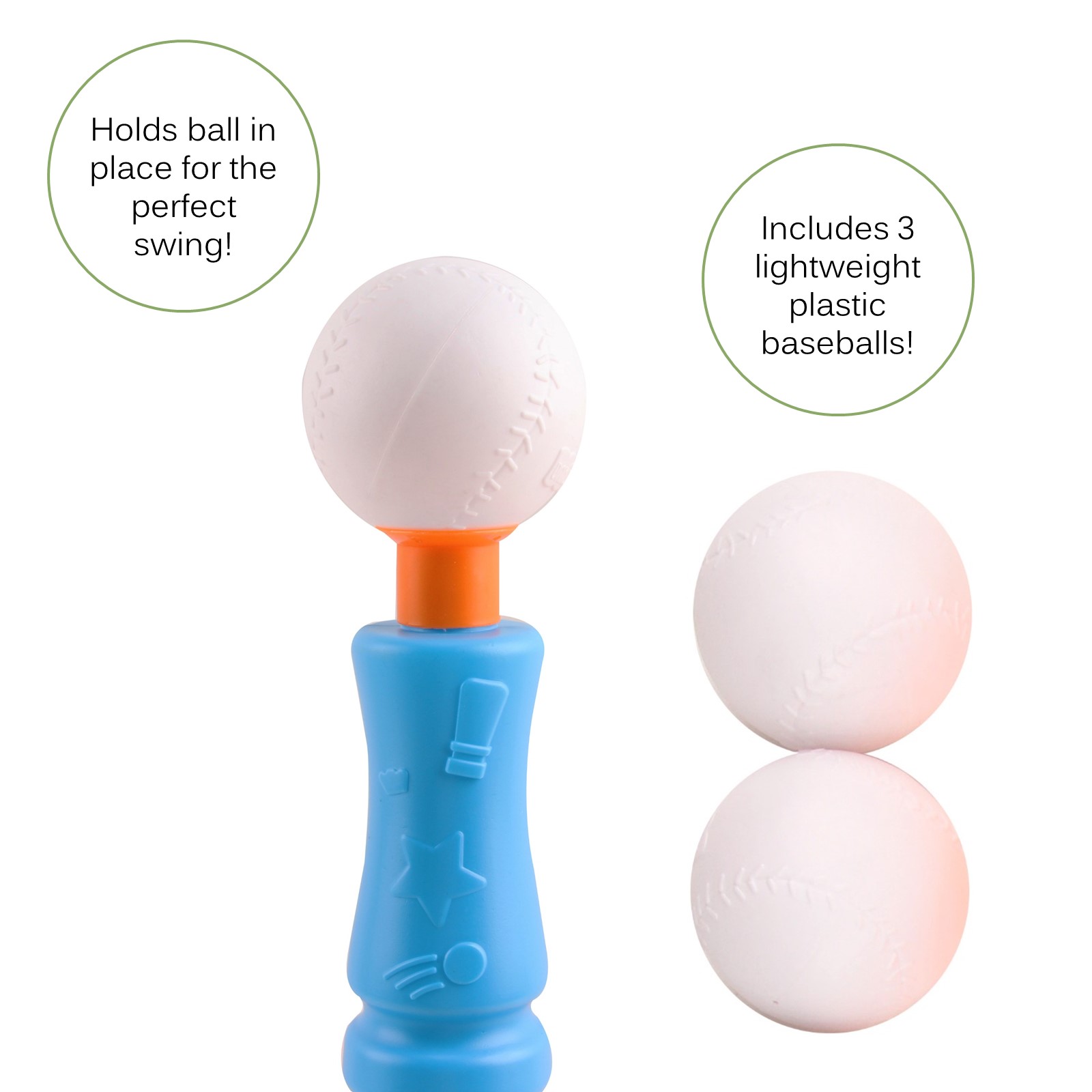 T-Ball Set For Toddlers And Kids Baseball Tee Game Practice Includes 1 Bat 2 Balls Adjustable T Height Adapts With Your Childs Growth Spurts Improves Batting Skills Perfect Gift for Children Boys Girls Sports Toys TN-71