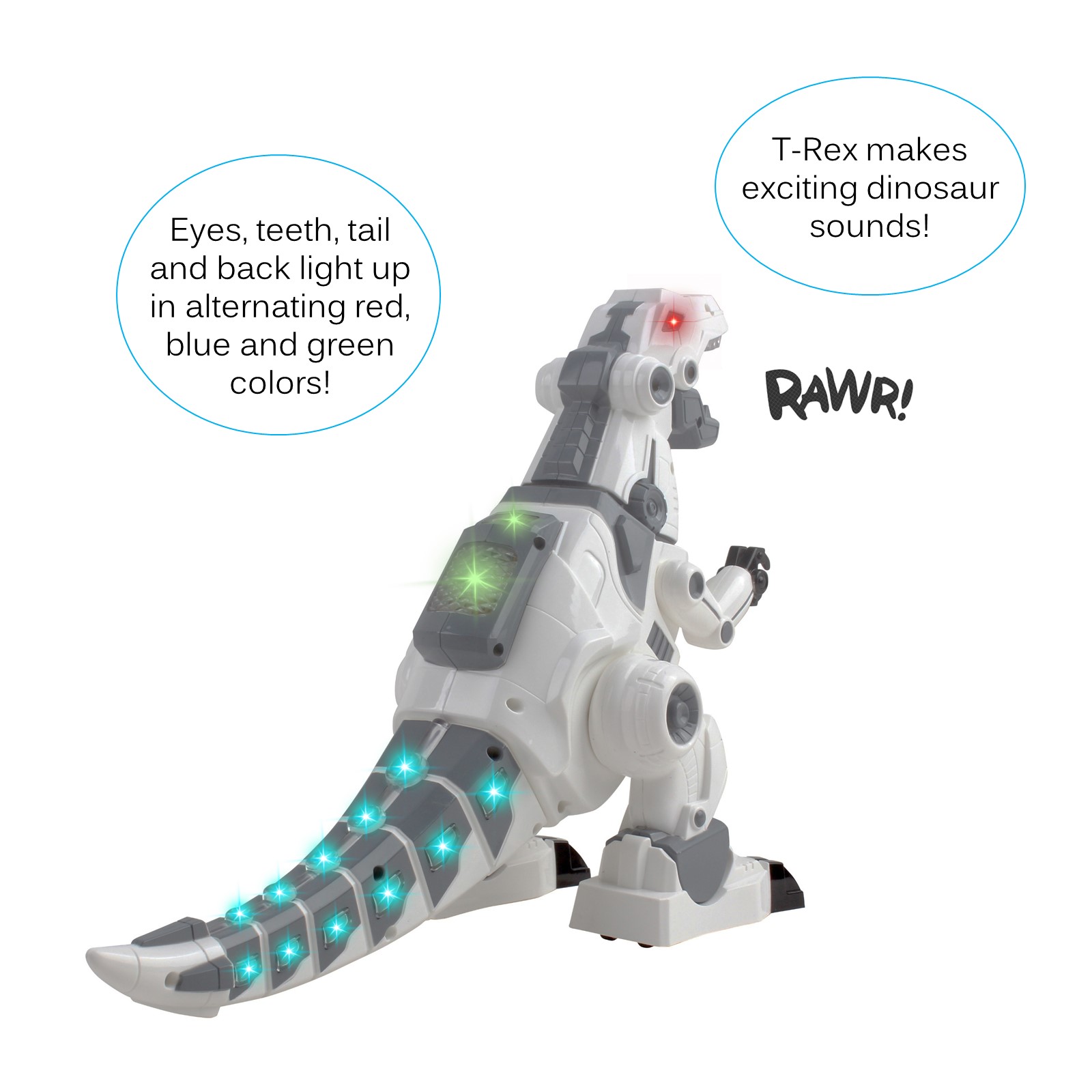 Walking Dinosaur Robot T-rex Toy For Kids With Lighte Sound Color Red 