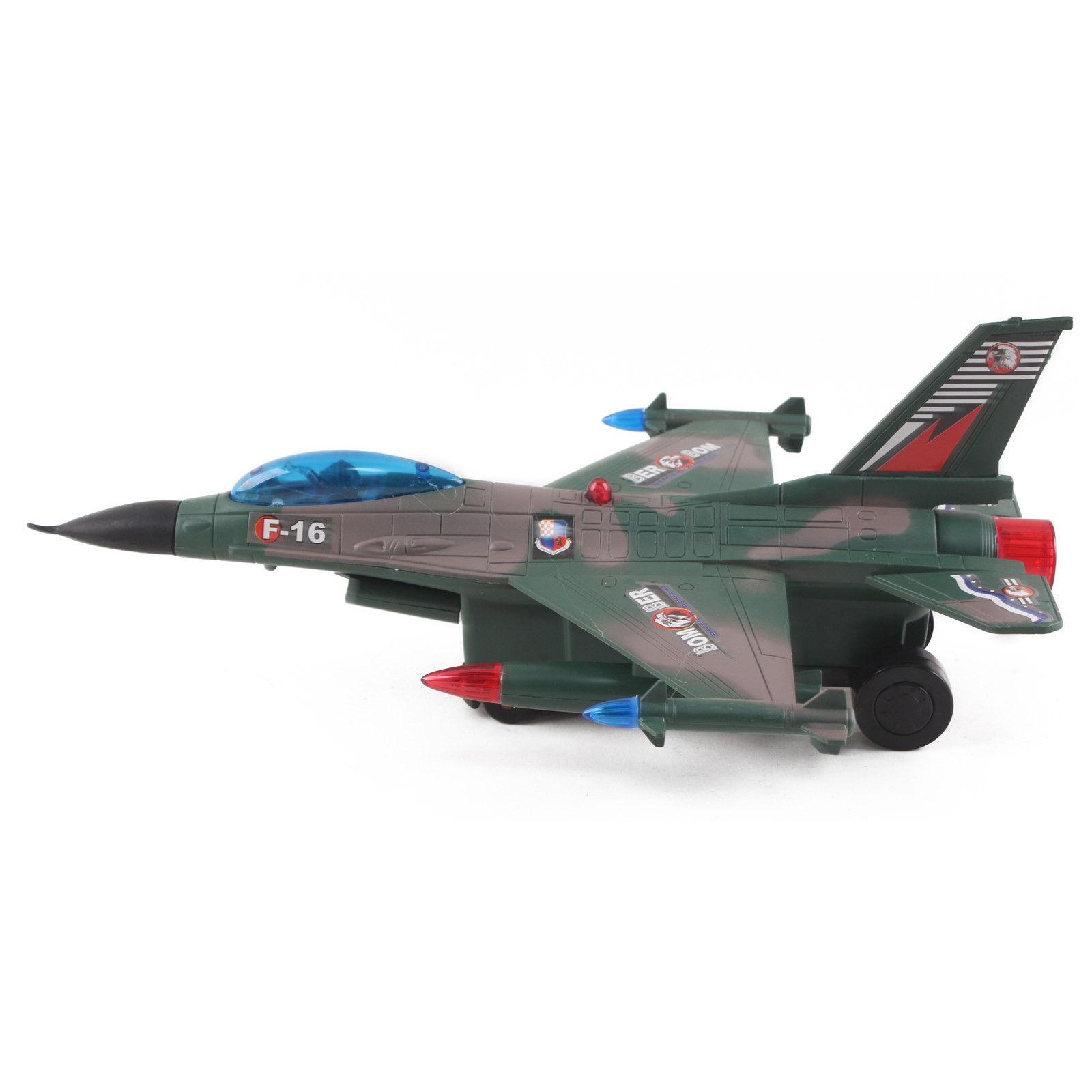 Toy Airplane Fighter Jet Friction Powered With Lights And Sounds For Kids TE-65 