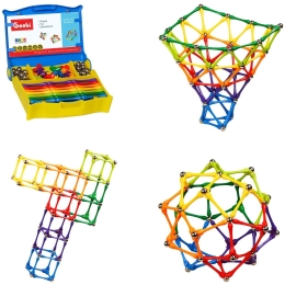 Goobi 180 Piece Construction Set Building Toy Active Play Sticks STEM Learning Creativity Imagination Children’s 3D Puzzle Educational Brain Toys for Kids Boys and Girls with Instruction Booklet