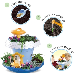 Kids Magical Garden Growing Kit Includes Everything You Need Tools Seeds Soil Flower Plant Tree House Interactive Play Fairy Toys Inspires Horticulture Learning Great Gift For Children Girl Boy TA-82